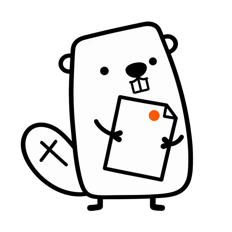 Beaver Doc beaver holding a document